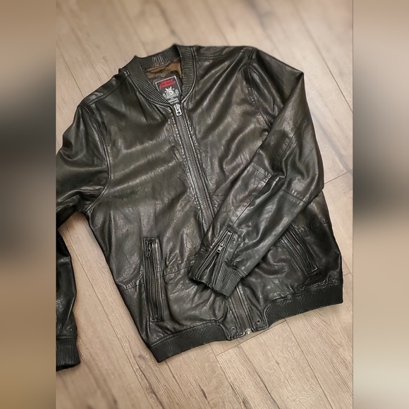 "SOLD" Diesel industry leather bomber jacket euc size L - Picture 3 of 16